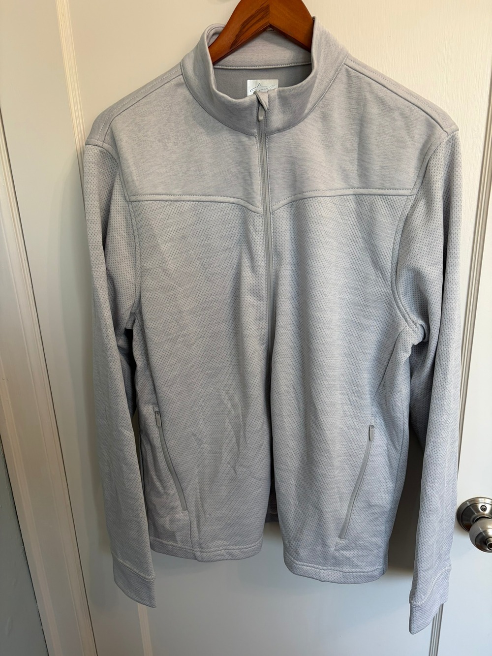 Greg Norman Full Zip Golf Jacket Gray Heather Men's Large
